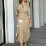 Mia Williams | Tied Waist Shirt Maxi Dress For Women