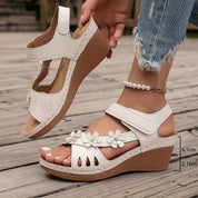 Elise Sheridan | Wedge Sandals With Floral Detail For Women