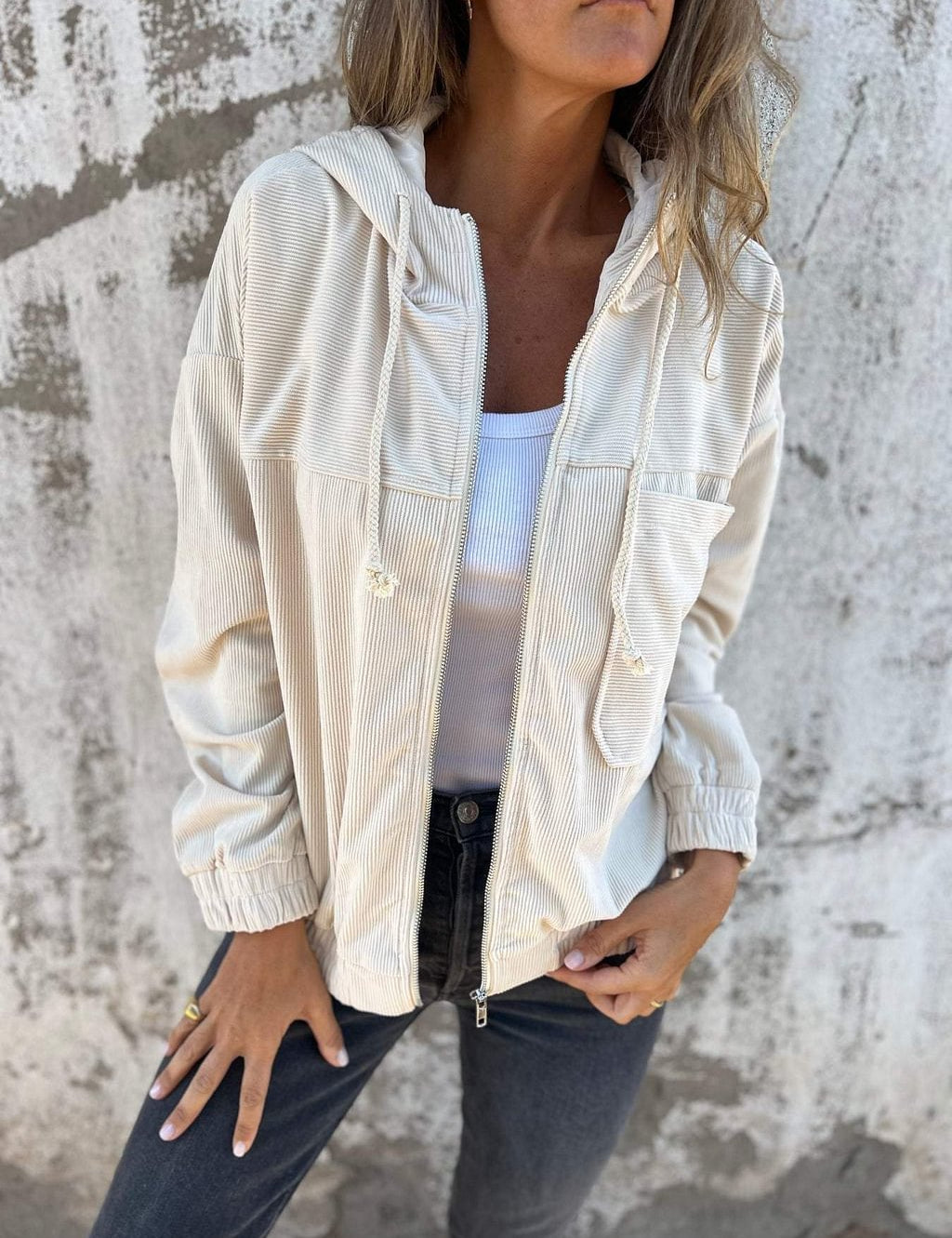 Léa Morel | Corduroy Hooded Jacket For Women