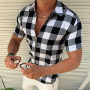 Liam Parker | Plaid Zip Shirt For Men