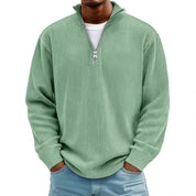 Liam Robertson | Ribbed Corduroy Quarter-Zip Sweatshirt For Men