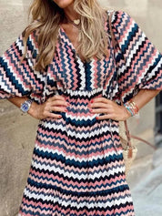 Matilda Kingswood | Chevron Print Maxi Dress For Women