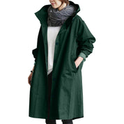 Paola Glenelg | Beige Long Hooded Raincoat For Women