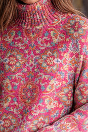 Sophie Bellini | Floral Turtleneck Knit Sweater For Women