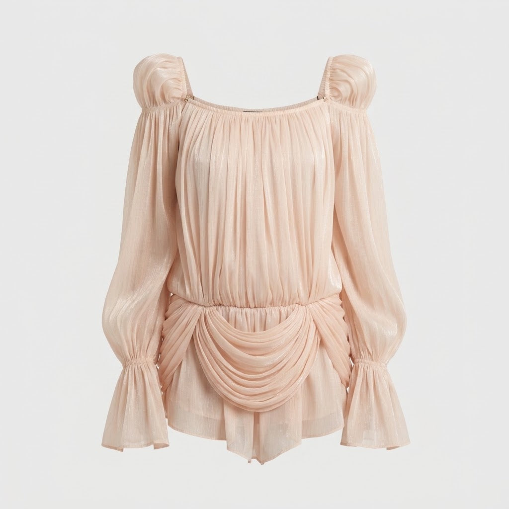 Florence Brown | Off-Shoulder Ruffle Mini Dress For Women