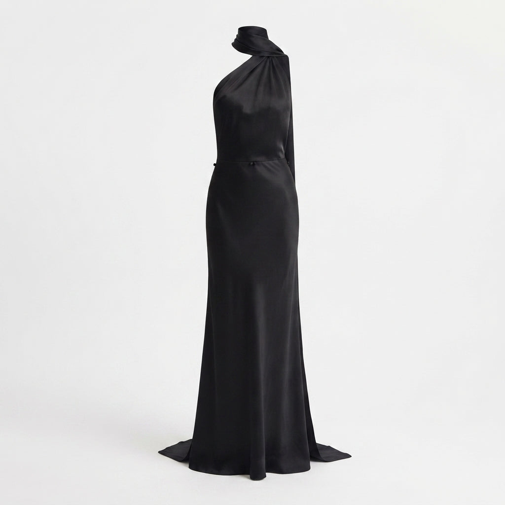 Georgia Mitchell | Satin Halter Maxi Dress For Women
