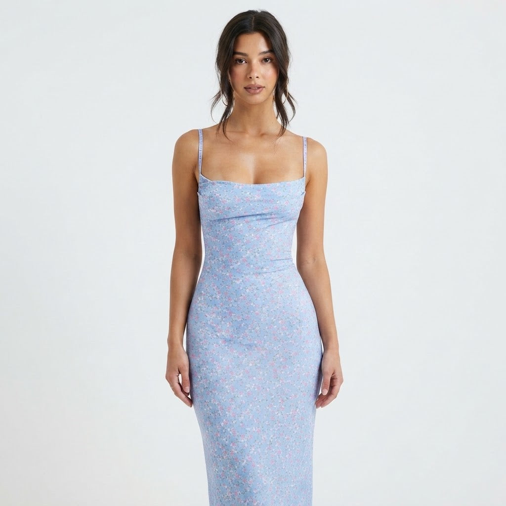 Grace Wright | Floral Slip Midi Dress For Women