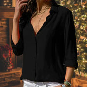 Hannah Kilby | White Satin Button Blouse For Women