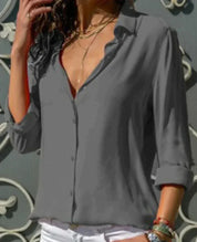 Hannah Kilby | White Satin Button Blouse For Women