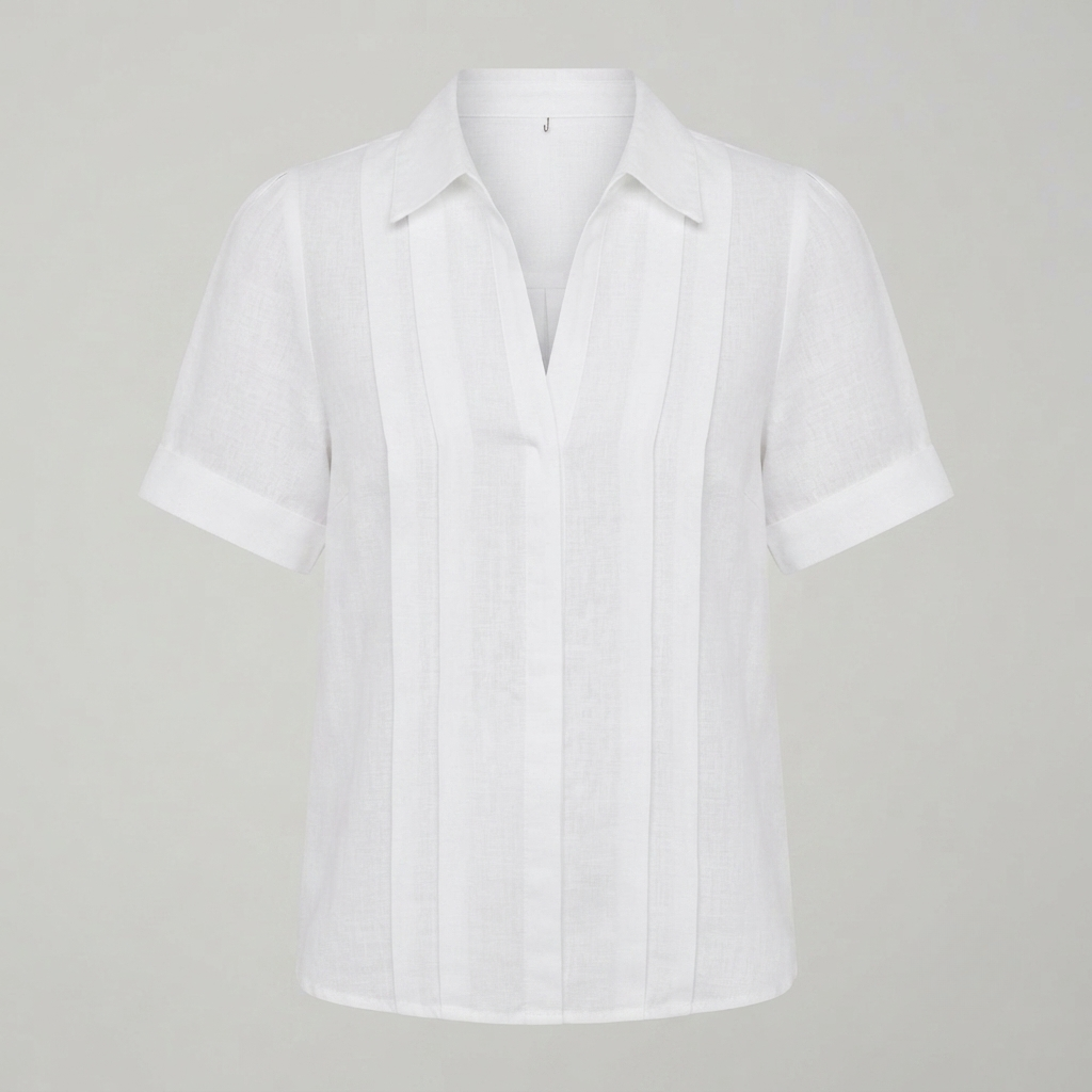 Hannah Robertson | Pleated Linen Blouse For Women