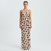 Hannah White | Polka Dot Maxi Races Dress For Women