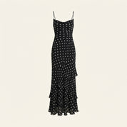 Hannah Young | Elegant Polka Dot Maxi Races Dress For Women
