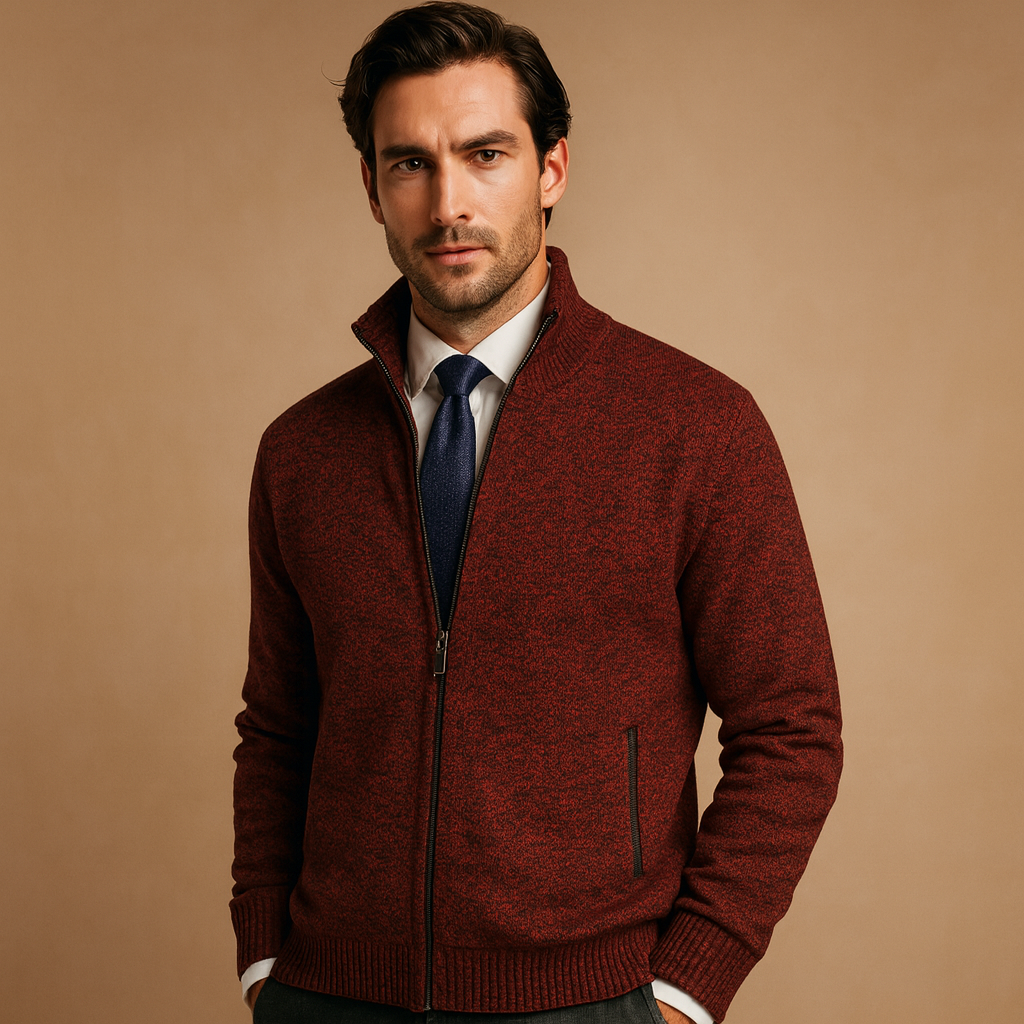 Luca Moretti | Premium Zip Knit Jacket For Men
