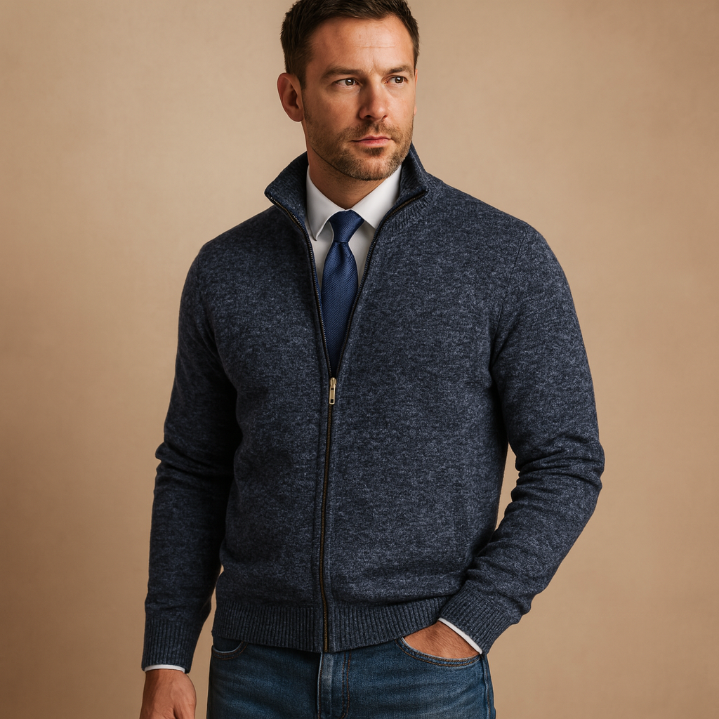 Luca Moretti | Premium Zip Knit Jacket For Men