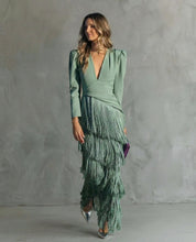 Emma Martin | Flowy V-Neck Long Sleeve Dress For Women
