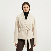 Bianca Moreau | Luxe Belted Suede Jacket For Women