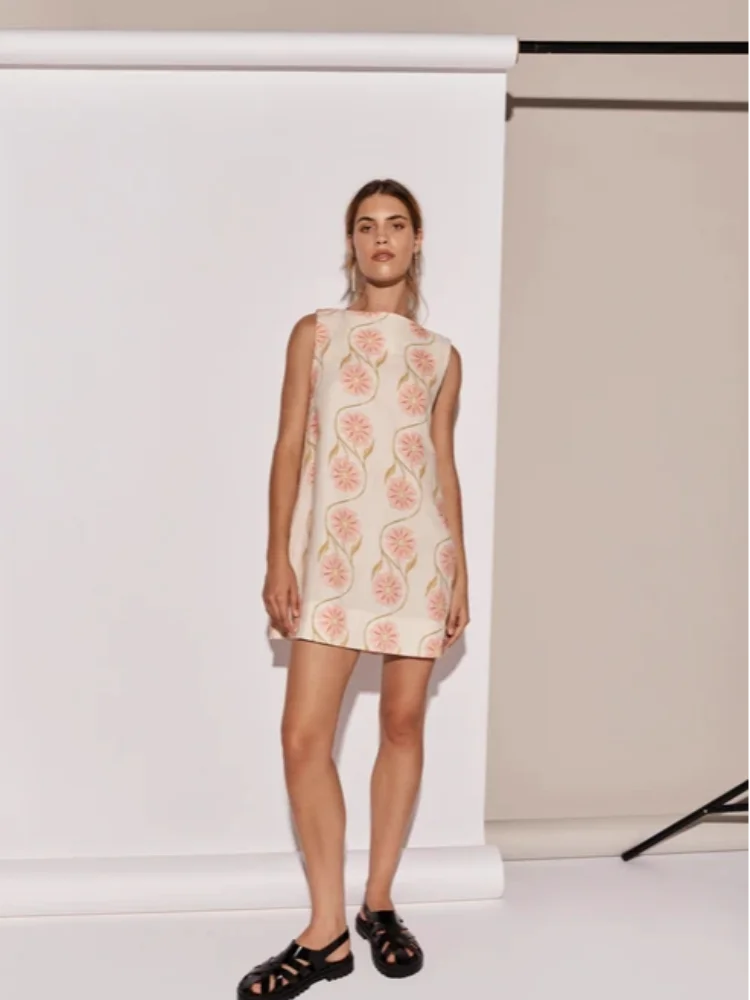 Hollie Brannigan | Pink Floral Print Summer Dress For Women