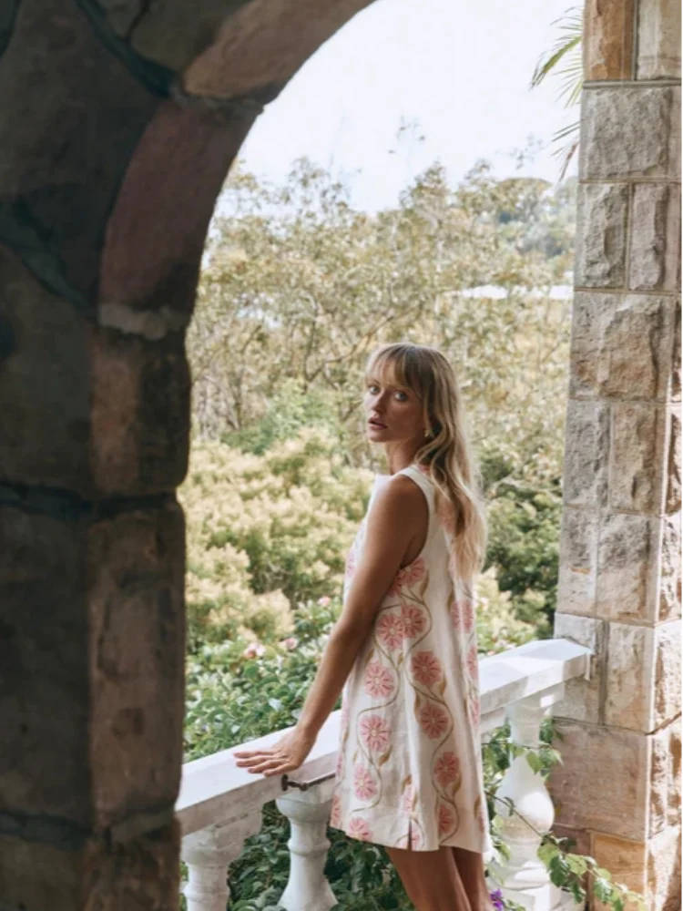 Hollie Brannigan | Pink Floral Print Summer Dress For Women