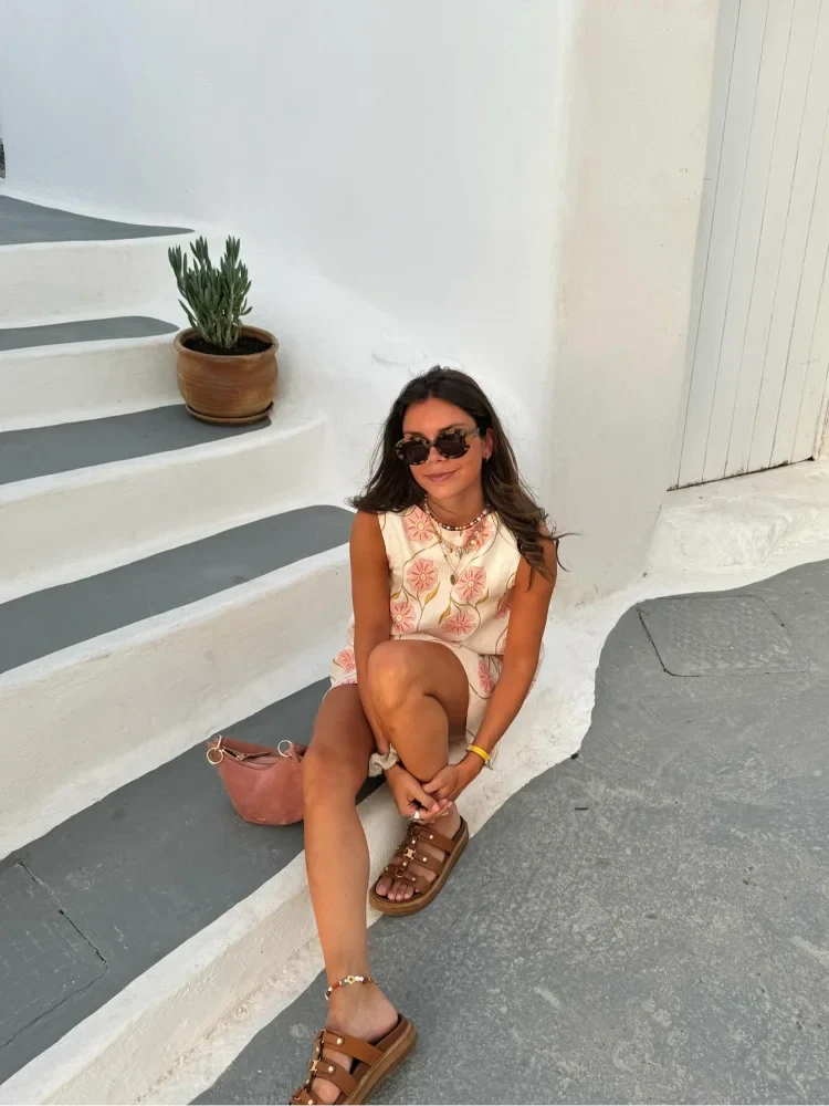 Hollie Brannigan | Pink Floral Print Summer Dress For Women