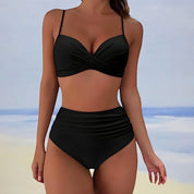 Holly Danvers | Khaki Twist High Waist Bikini Set For Women