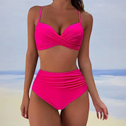 Holly Danvers | Khaki Twist High Waist Bikini Set For Women