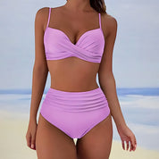 Holly Danvers | Khaki Twist High Waist Bikini Set For Women