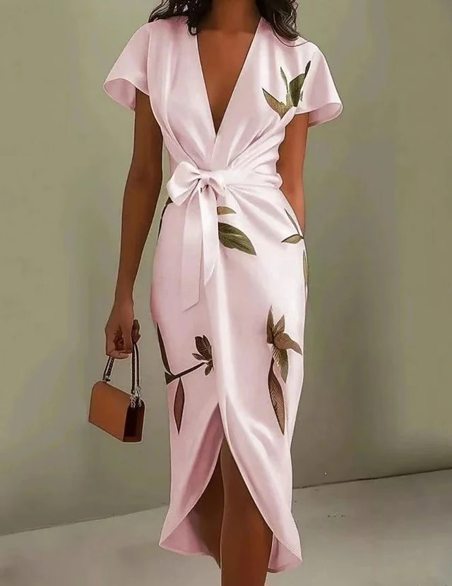 Brooke Johnston | Wrap-Front Floral Midi Dress For Women