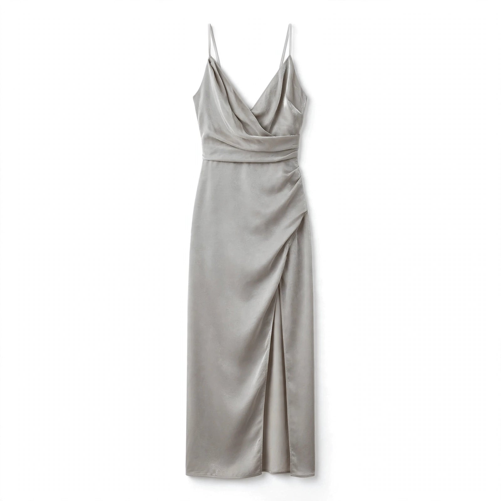 Imogen Blackwood | Satin Cocktail Dress With Thigh Slit For Women