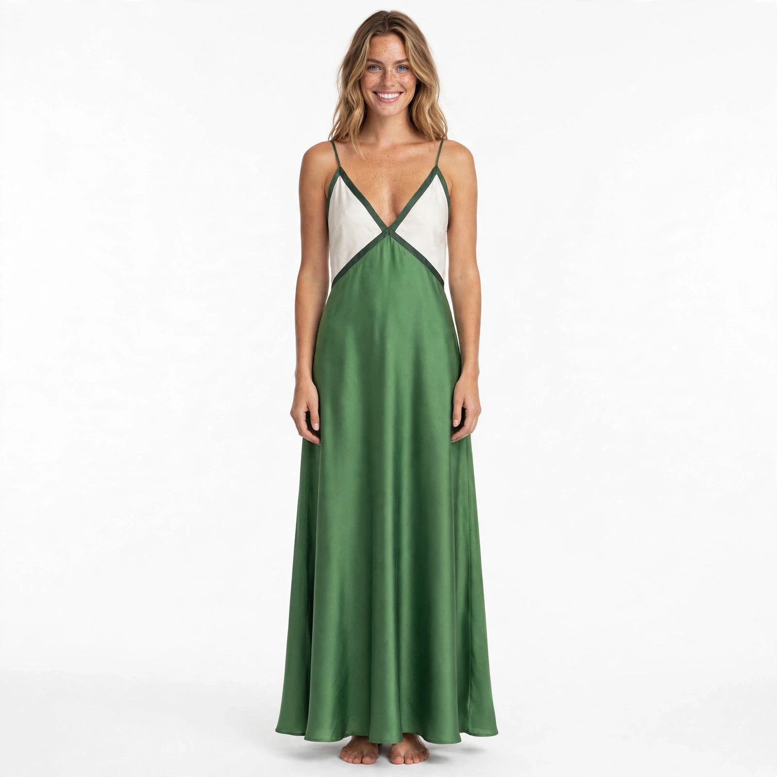 Rosalind Hawke | Maxi Dress With Colorblock V-Neck For Women