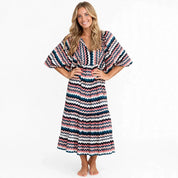 Matilda Kingswood | Chevron Print Maxi Dress For Women
