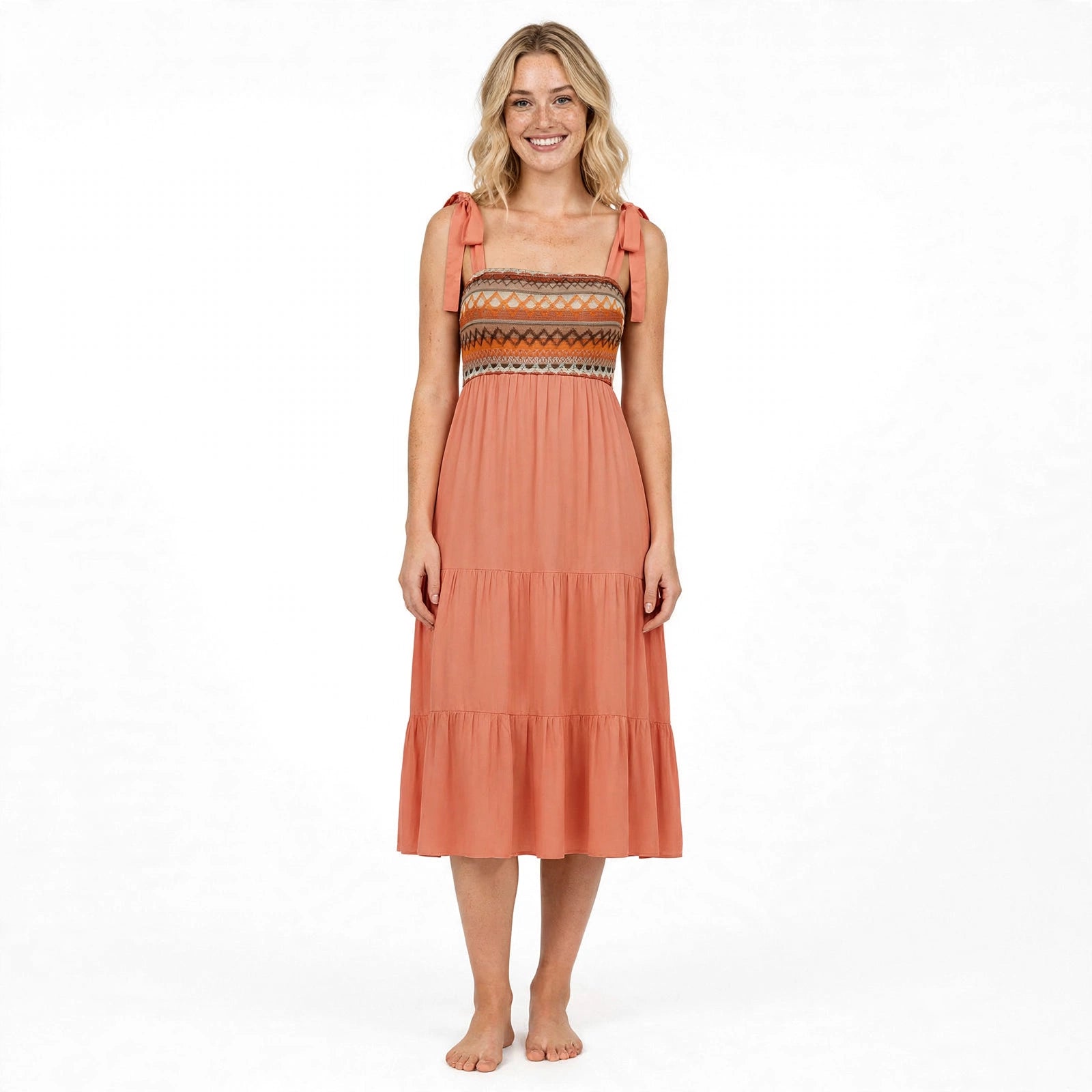 Olivia Bexley | Viscose Smocked Summer Dress For Women