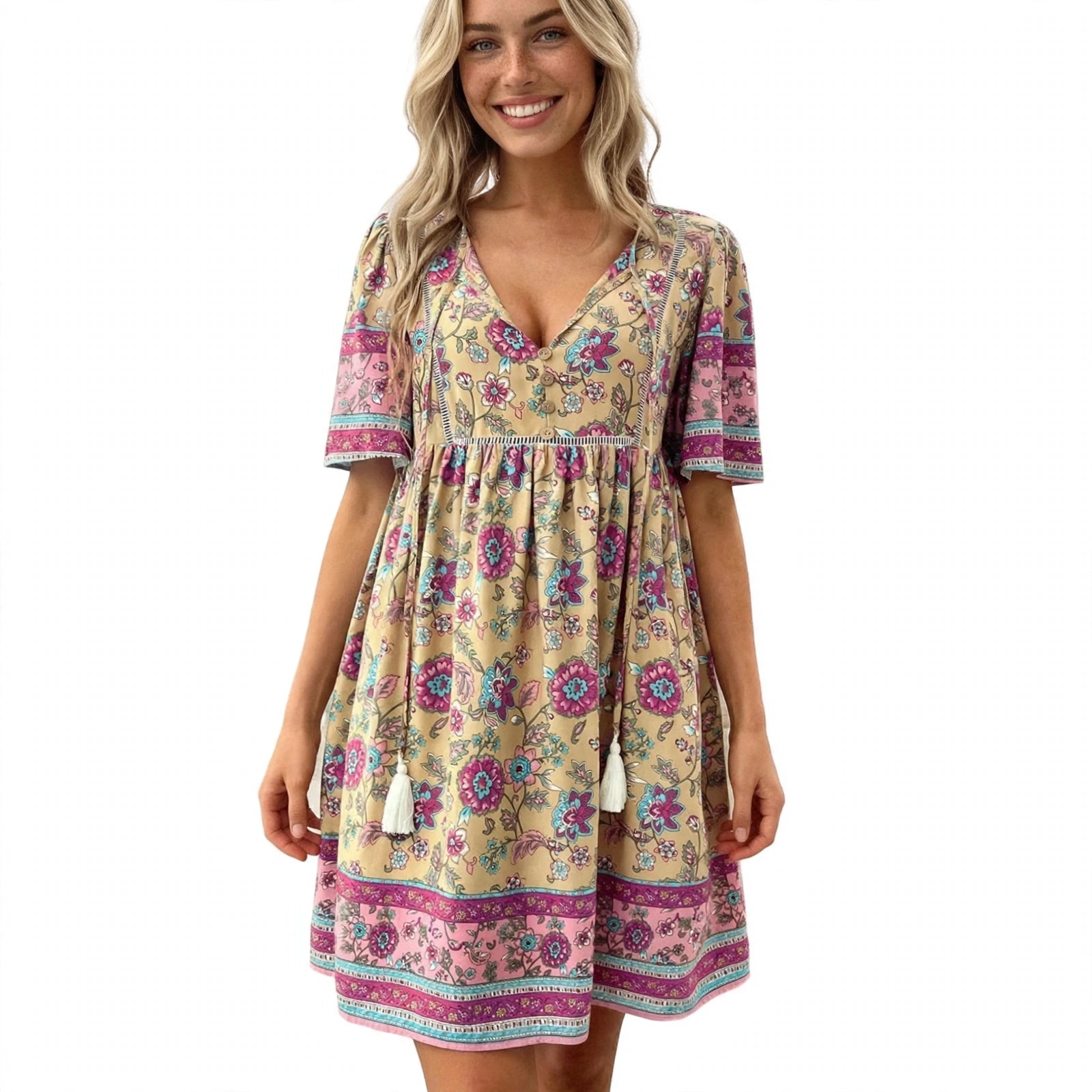 Amber Sullivan | Boho Floral Summer Dress For Women