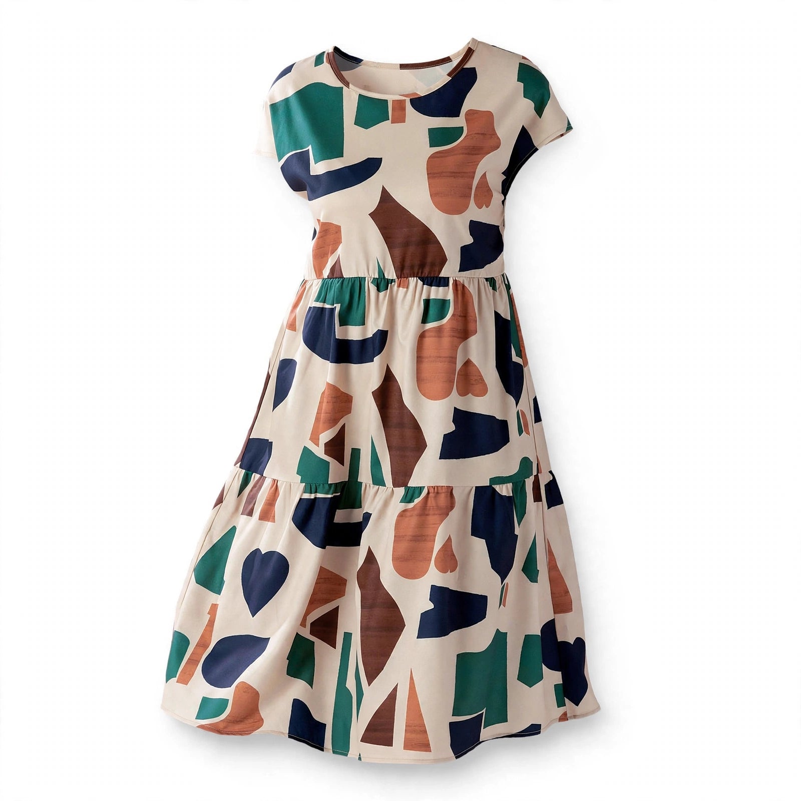 Marnie Costello | Tiered Geometric Print Midi Dress For Women