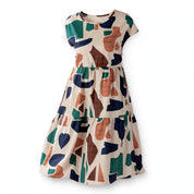 Marnie Costello | Tiered Geometric Print Midi Dress For Women
