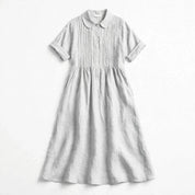 Ilaria Everwell | Button Front Pleated Summer Shirt Dress For Women