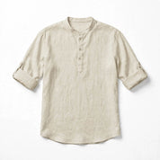 Paolo Everhurst | Stand Collar Roll Sleeve Shirt For Men