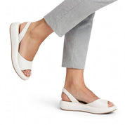 Noemi Corowa | White Peep-Toe Platform Wedge Sandals For Women