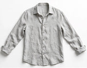 Bruno Harthurst | Grey Relaxed Linen-Look Shirt For Men