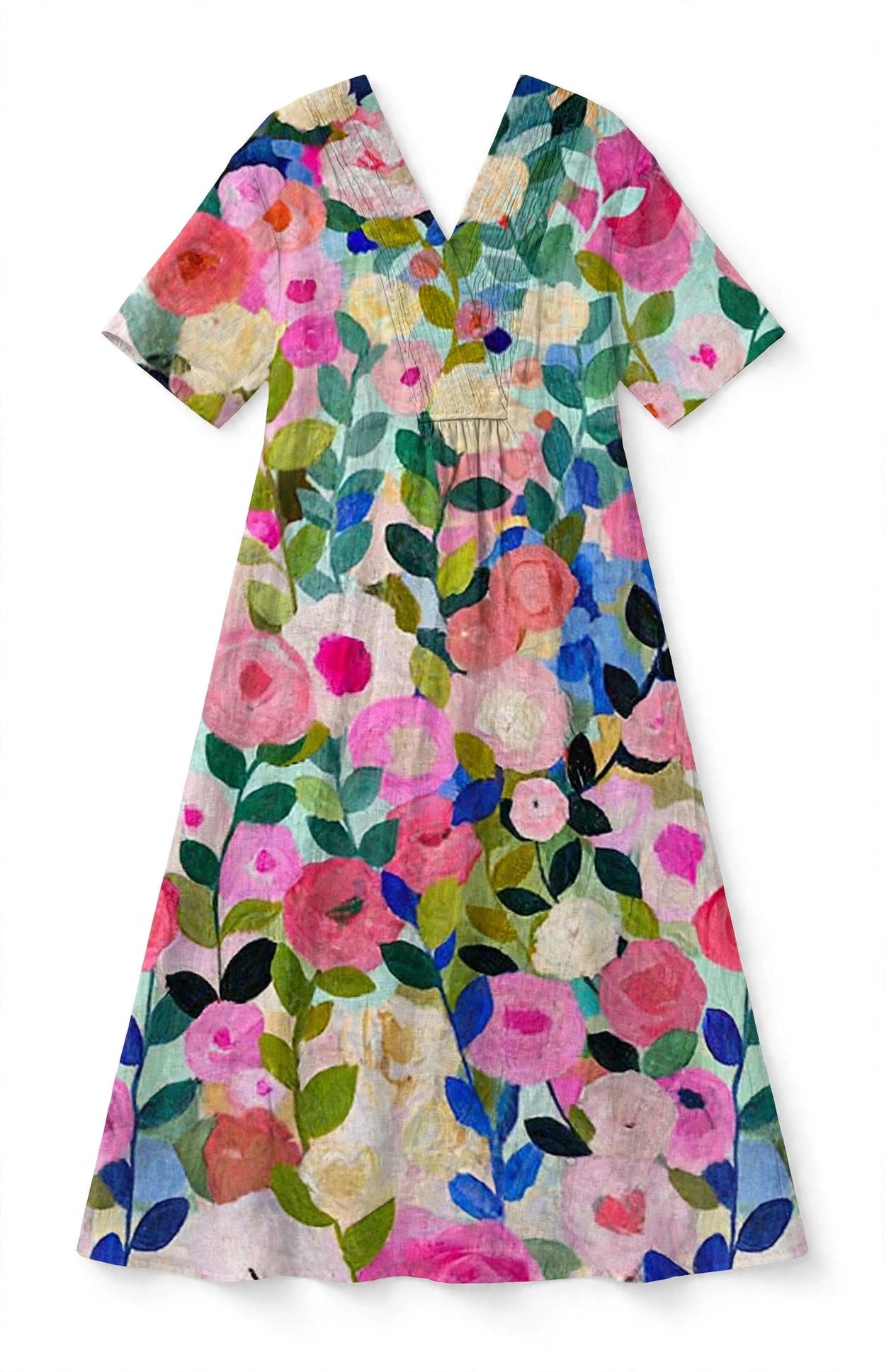 Bice Tidmore | Floral Print V-Neck Midi Dress For Women