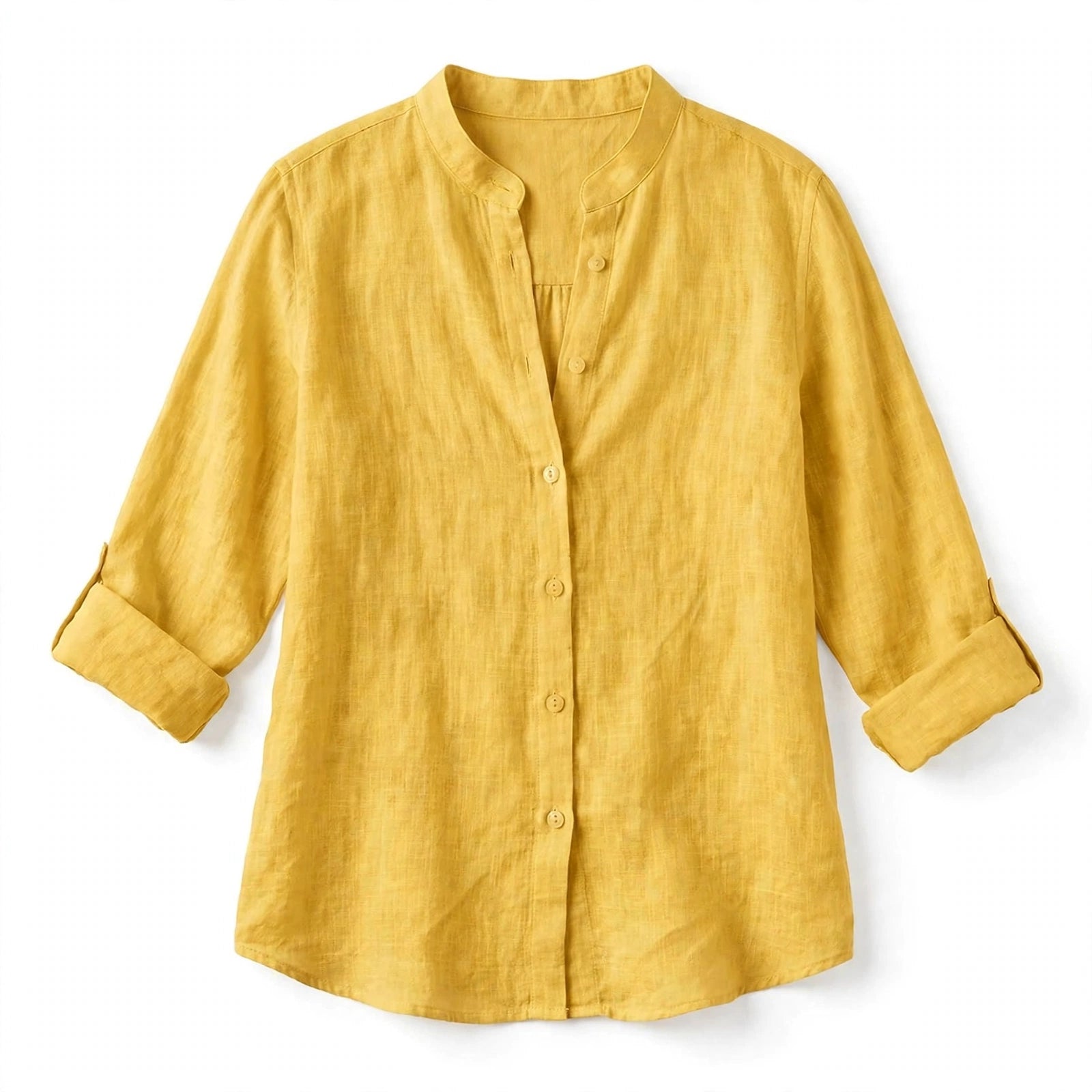 Rachele Selcroft | Linen-Look Button Front Blouse For Women