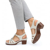 Roberta Levford | T-Strap Cut-Out Block Heel Sandals For Women