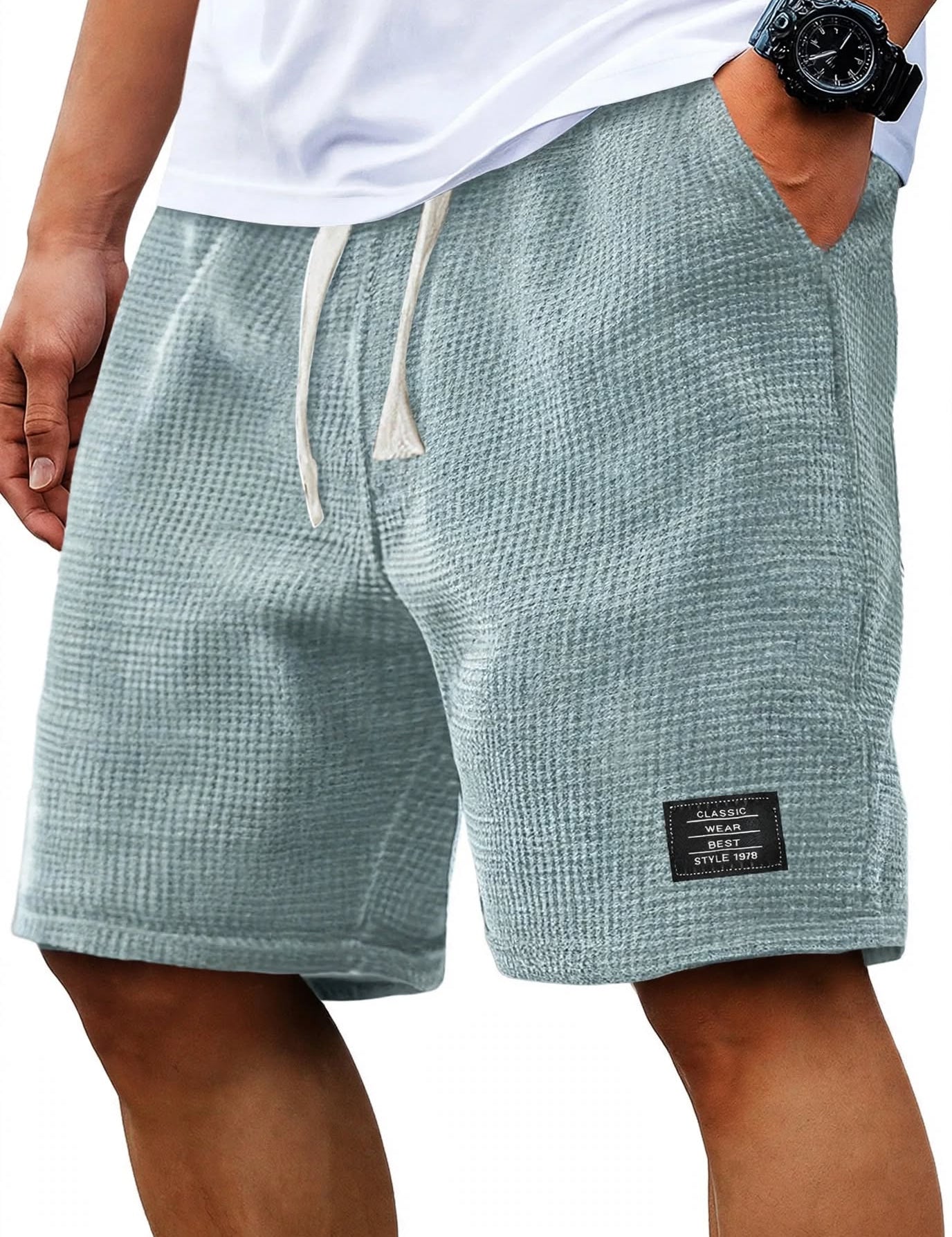 Corey Whitworth | Waffle-Knit Casual Shorts For Men