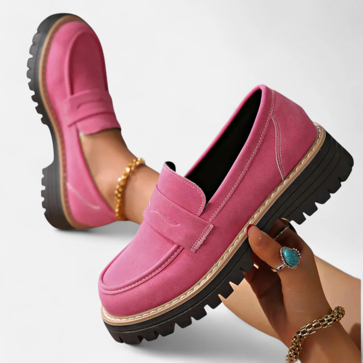 Isabella Moretti | Classic Chunky Sole Loafers with Modern Edge For Women