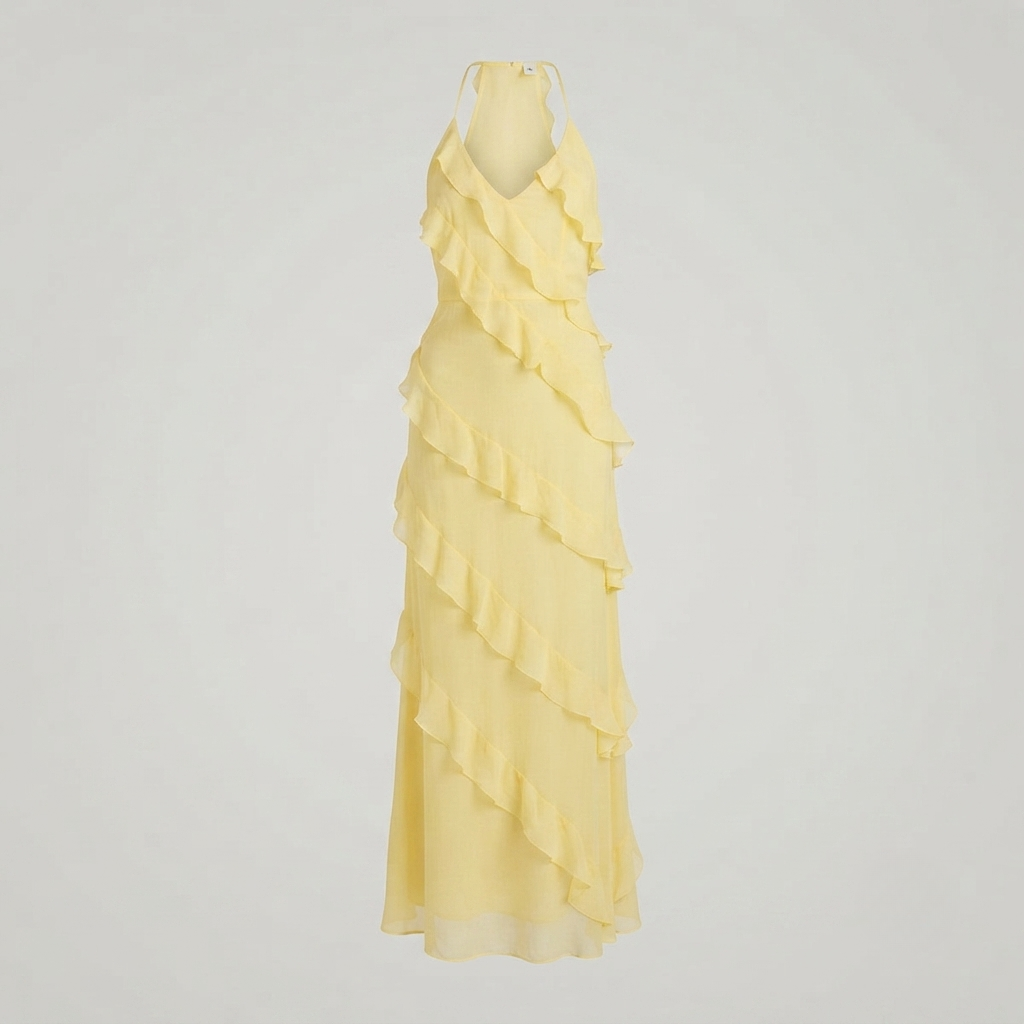 Imogen Lawson | Ruffle Halter Maxi Dress For Women