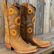 Sunviera Trail | Sunflower Embroidered Cowboy Boots