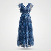 Isabella Reeves | Floral Graduation Dress With Tulle Overlay For Women
