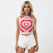Isabella Turner | Heart Print Knit Tank Top For Women