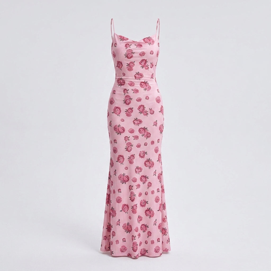 Isabelle Monroe | Floral Cowl Neck Midi Dress For Women