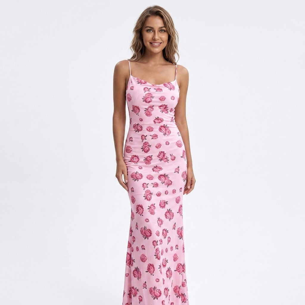 Isabelle Monroe | Floral Cowl Neck Midi Dress For Women