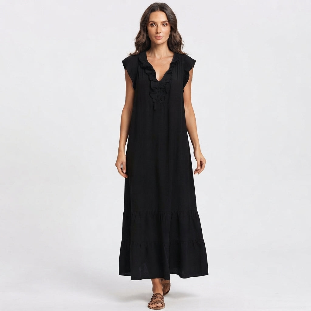Isla Campbell | Ruffle Summer Dress With Pockets For Women